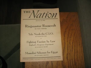 1938 Nation January 15, FDR, Lincoln Kirstein, Max Lerner, Mussolini, Chicago - Picture 1 of 3