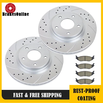 Front Brake Rotors Pads Kit for Nissan Altima 2013-2023 Drilled Slotted Brakes - Изображение 1 из 4