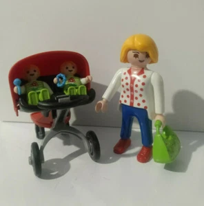 PLAYMOBIL MADRE CON CARRITO Y GEMELOS EN BOLSA ORIGINAL 4/10/16 - Picture 1 of 1