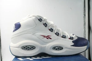 Reebok Question Pearlized Blue Sz 6Y=Wmns Sz 7.5 White Philadelphia Sixers 76ers - Picture 1 of 12