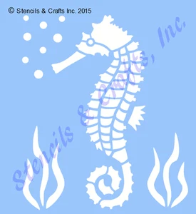 3 1/2" SEEPFERDCHEN SCHABLONE MARINE VORLAGE NAUTIK STRAND MEER HANDWERK KUNST OZEAN NEU - Bild 1 von 1