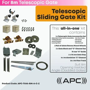 8m Telescopic Sliding Gate Hardware Complete Kit. All in One Telescopic Gate Kit - Picture 1 of 12
