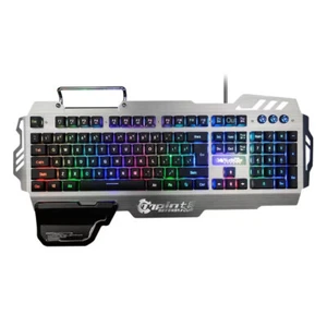 luminous RGB game PK900 keyboard dazzling light metal panel with hand support - Picture 1 of 8