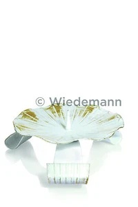 Kerzenständer für Kerzen Ø100mm mit Dorn Weiß-Gold Metallleuchter Kommunion - Picture 1 of 1