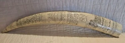 🔥 Reproducción de colmillo de morsa Scrimshaw "La Verónica" 18 pulgadas  Foto 1 de 4