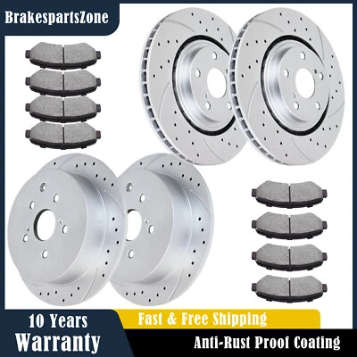 Pastillas de rotores de freno delanteros traseros aptas para frenos perforados Lexus RX350 RX450H 2010-2015 Foto 1 de 4