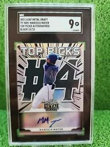 2021 Leaf Metal Draft Marcelo Mayer AUTO Black 13/15 TOP PICKS #4 SGC 9 POP 1! - Picture 1 of 3
