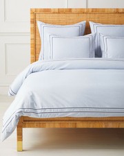 NWT $328 Serena & Lily Hampshire Duvet King - Blue 100% cotton navy border