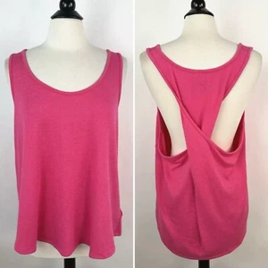 NWT GAP Softspun Twist Back Tank XXL Fuchsia Relaxed Sleeveless Scoop Neck Top - Picture 1 of 11