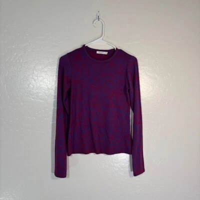 Rag and Bone Top Womens Small Shirt Long Sleeve Red Blue Heather Tee - Image 1 of 4