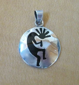 Collar/collar mexicano de plata esterlina con diseño de ónix Kokopelli - Imagen 1 de 3