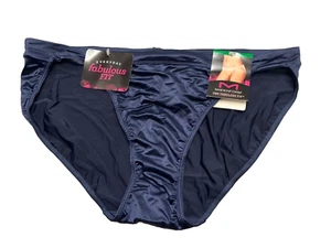 Maidenform One Fab Fit String Bikini Navy BlueSize L/7 Rare Super Soft Silky - Picture 1 of 2