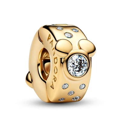 PANDORA Schmuck Clip-Charm Goldfarben Disney Micky & Minnie Maus 764130C01 - Bild 1 von 4