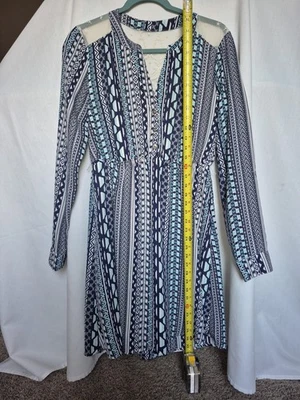 Vanity Medium Lace Accent Long Sleeve Slip Dress - Image 1 of 4