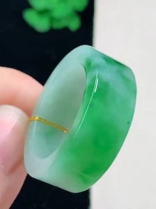 Anello giada giadeite verde ghiaccio smeraldo naturale 100% misura 11,0 Y 0805 - Foto 1 di 7