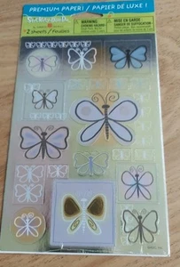 Stickety Doo Da Vintage Amer. Greeting Paper Butterfly Stickers Sealed 2 Sheets - Picture 1 of 5