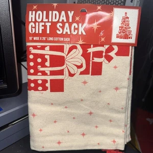 Christmas Tree Holiday Gift Sack Large 18" x 26"Canvas Bag GameStop Lot Of 2 - Picture 1 of 2