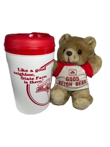 State Farm Insurance Good Neigh Bear Teddybär Plüsch + Aladdin Tasse Werbung - Bild 1 von 14