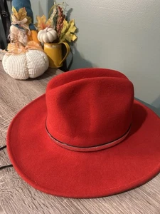 Eddy Bros Wool Felt Red Cowboy Hat Made In USA Water Repellent  - Picture 1 of 5