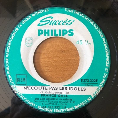 FRANCE GALL N'Écoute Pas Les Idoles (Gainsbourg) 1964 45T Juke Box France VG++ - Photo 1/4