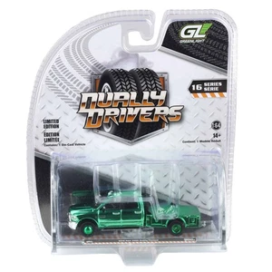 Camion Piattaforma Dually Ram 3500 2018 1/64 Verde, Dually Drivers #16 46160-C - Foto 1 di 3