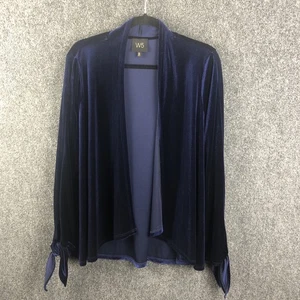 Anthropologie W5 Velvet Navy Tie Sleeve Open Cardigan Size XL - Picture 1 of 7