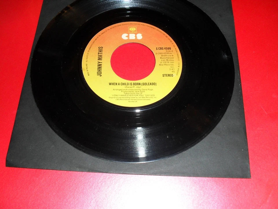 JOHNNY MATHIS - WHEN A CHILD IS BORN / EVERYTIME YOU TOUCH ME - Image 1 of 1