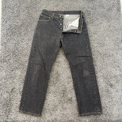 Levis 501xx Jeans Mens 34x32 Fits 31x29 Black Charcoal Button Fly Straight Leg - Image 1 of 4