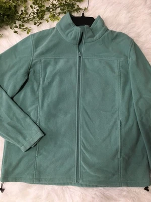Natural Reflections Jacket Fleece Women's Sz. XL Sage Green Zip Up Pockets Cozy - Image 1 of 4