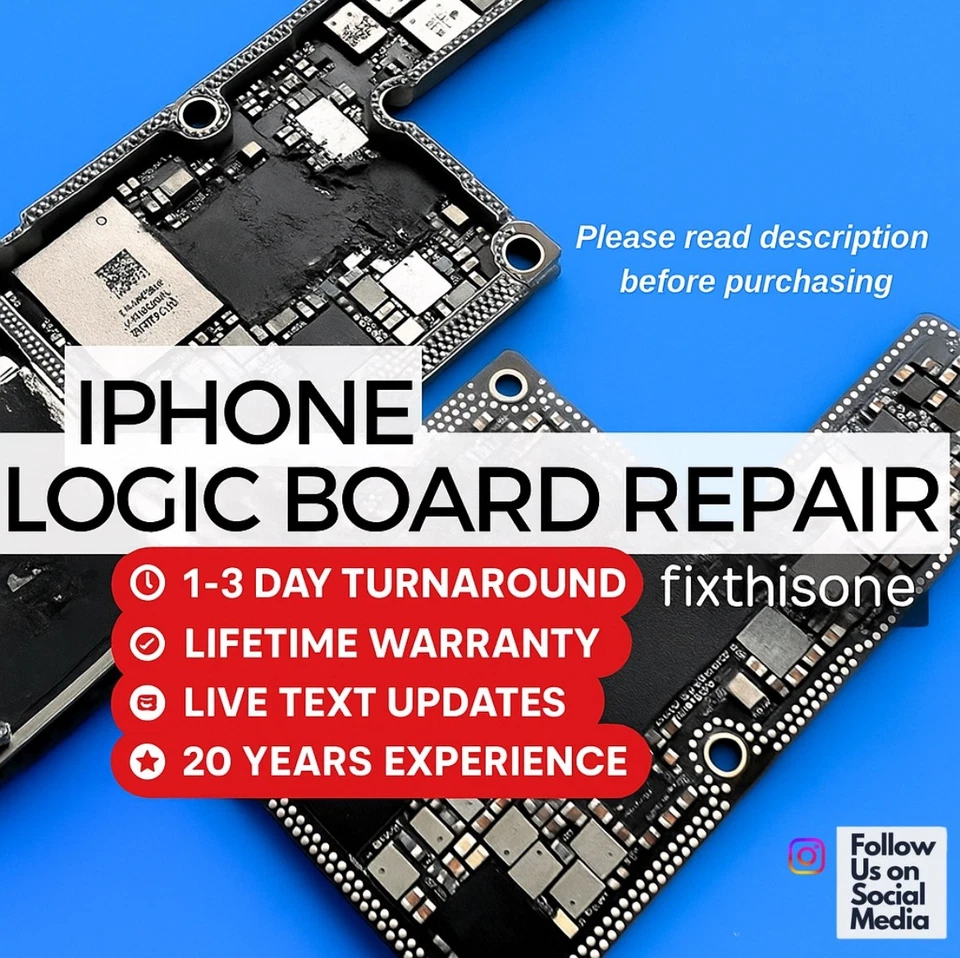 Servicio de reparación de placa base iPhone placa lógica diagnóstico | Modelos X-16 CUALQUIER problema Foto 1 de 4