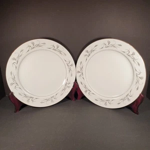Harmony House Platinum Garland 10 1/4" Dinner Plates Fine China Japan Set of 2 - Picture 1 of 7