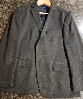 44 S -- Apt 9 Gray Premier Flex Performance SLIM 2  button blazer, BLUE ACCENT - Image 1 of 4