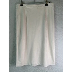 Lulus Faux Suede Pencil Skirt - Elegant Career Wear - Beige - Size S - Picture 1 of 5