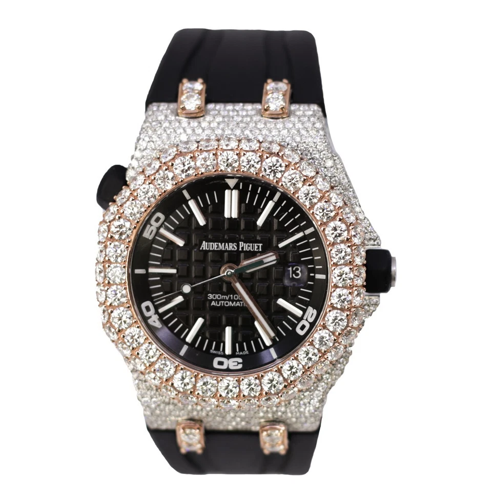 Audemars Piguet 15710ST Royal Oak Offshore Black 42mm Iced Out 18ct diamons - Image 1 of 1