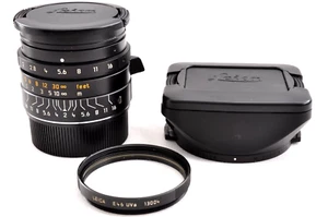 Leica Summicron M 28mm f/2 ASPH E46 Black #11604 with Filter & Hood from Japan - Picture 1 of 19