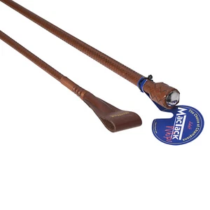 Mactack Short Plaited Mens Riding Whip With Wide Leather Keeper CR4 26" - Picture 1 of 12