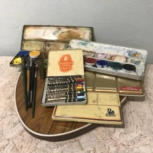 Set Künstlerutensilien antik vintage alt Farbkasten Staedtler Licolette Pelikan - Bild 1 von 12