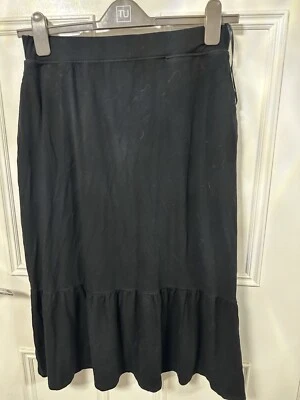Joh Lewis Skirt, Black Elasticated Waist Cotton, VGC Size UK14 - Image 1 of 4