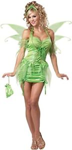 Tinkerbell Fairy Pixie Green Storybook Fancy Dress Up Halloween Adult Costume