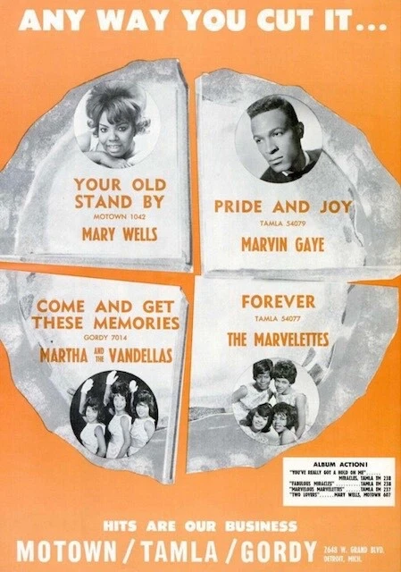 1963 Motown/Tamla  Marvin Gaye, Mary Wells  Releases Industry Promo Reprint Ad - Image 1 of 1
