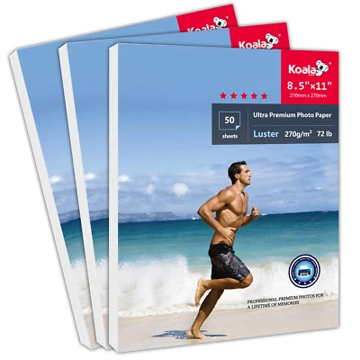 150 Sheets Koala Photo Paper 8.5x11 Luster for Inkjet Printer Ultra Premium 72lb - Image 1 of 4