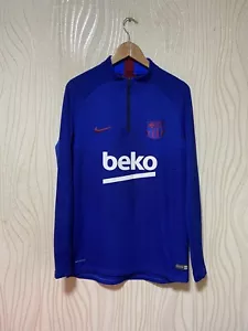 BARCELONA 2019 2020 FOOTBALL SOCCER TRAINING VAPORKNIT NIKE AO4988-402 sz M BLUE - Picture 1 of 19