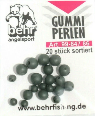 BEHR 40 Gummiperlen Gummikugeln Karpfenangeln | | Angelzubehör Rubber Pearl Bead Beat