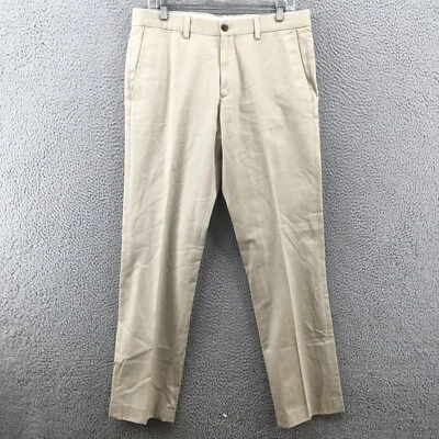 Eddie Bauer Trouser Dress Pants Mens 33 Beige Cotton Mid Rise Zip Fly Casual - Image 1 of 4