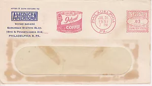 STORIA POSTALE PUBBLICITÀ METERED COM COVER 1951 AMERICAN STORES CO PHIL, PA #2 - Foto 1 di 1