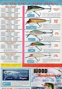 1948 Wood Manufacturing Dipsy Doodle Fishing Lures Original Color Print Ad - Picture 1 of 1