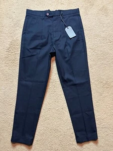NWT AllSaints Charcoal Tallis Trouser Cotton Wool Pleated Ankle Dress Pant 28 - Picture 1 of 7