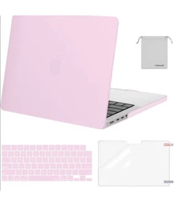 New! MOSISO Plastic Hard Shell Case compatible with MacBook Pro 14”, Clear Pink - Picture 1 of 16