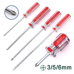Magnetic Screwdriver Phillips Cross Head Non-Slip Handle 3,5,6mm 38-300MM Long - Picture 1 of 18