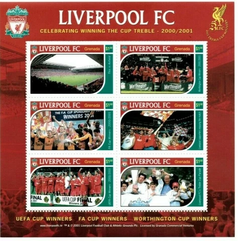 Grenada - 2002 - Liverpool English Football Club - Sheet Of 6 - MNH Cover